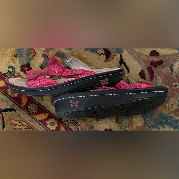 Alegria Pink Faux Reptile Sandals - Picture 6 of 7